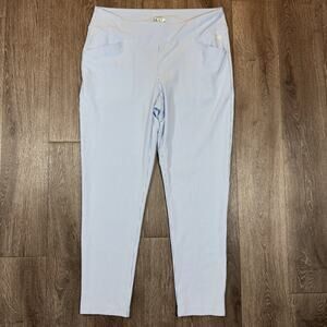 Lilly Pulitzer Pants Womens 16 Blue White Stripe Luxletic Pull On Seersucker